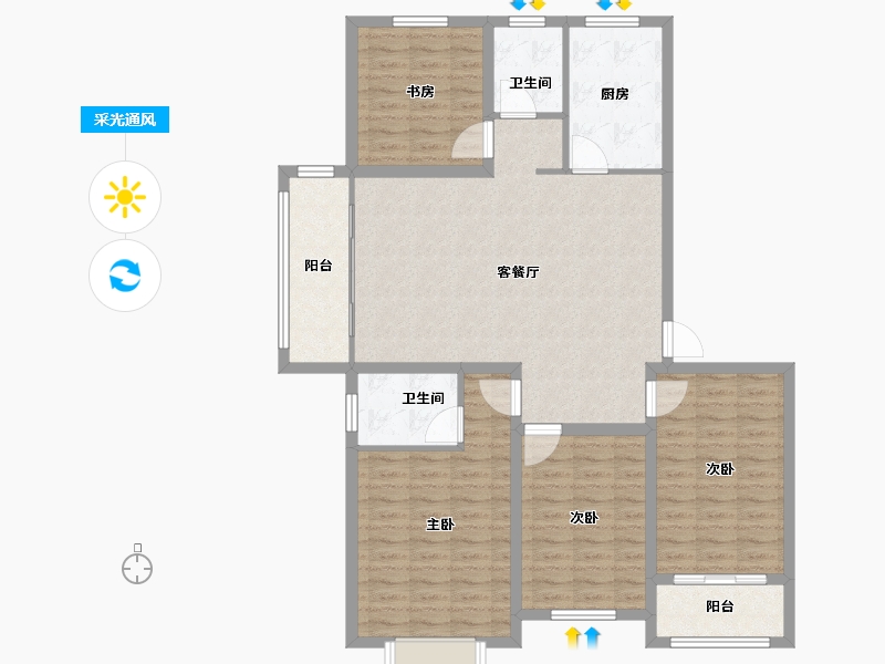 山东省-菏泽市-江南绿城-116.80-户型库-采光通风