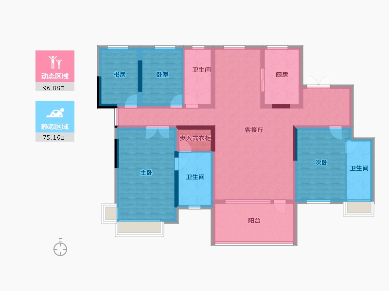 河北省-石家庄市-世界壹號-153.91-户型库-动静分区