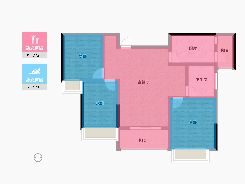 贵州省-铜仁市-铜仁·恒大山湖郡-78.34-户型库-动静分区