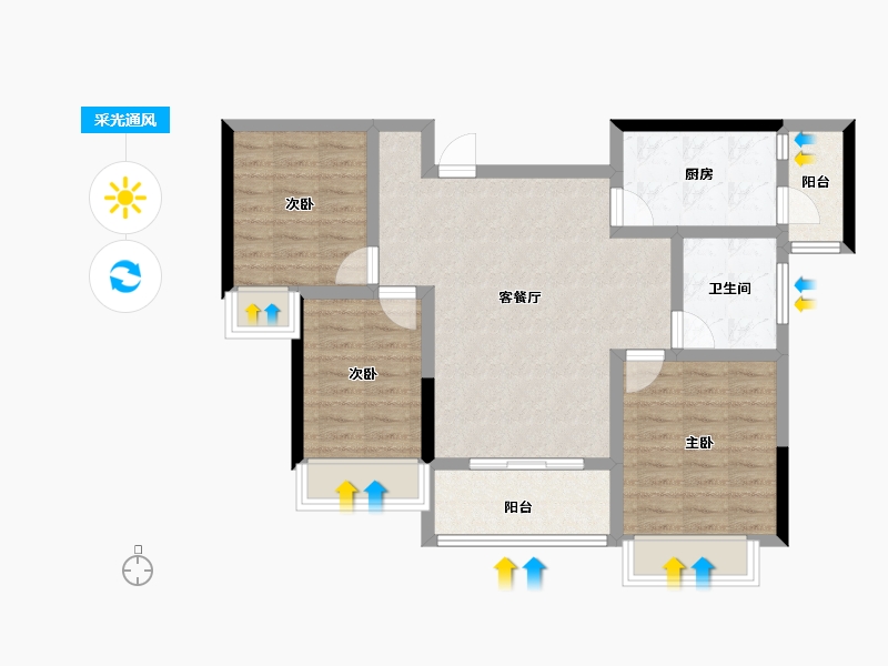 贵州省-铜仁市-铜仁·恒大山湖郡-78.34-户型库-采光通风