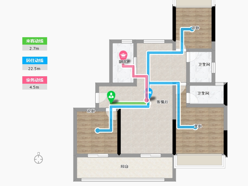 湖北省-孝感市-大悟碧桂园时代倾城-89.01-户型库-动静线