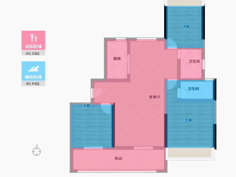 湖北省-孝感市-大悟碧桂园时代倾城-89.01-户型库-动静分区