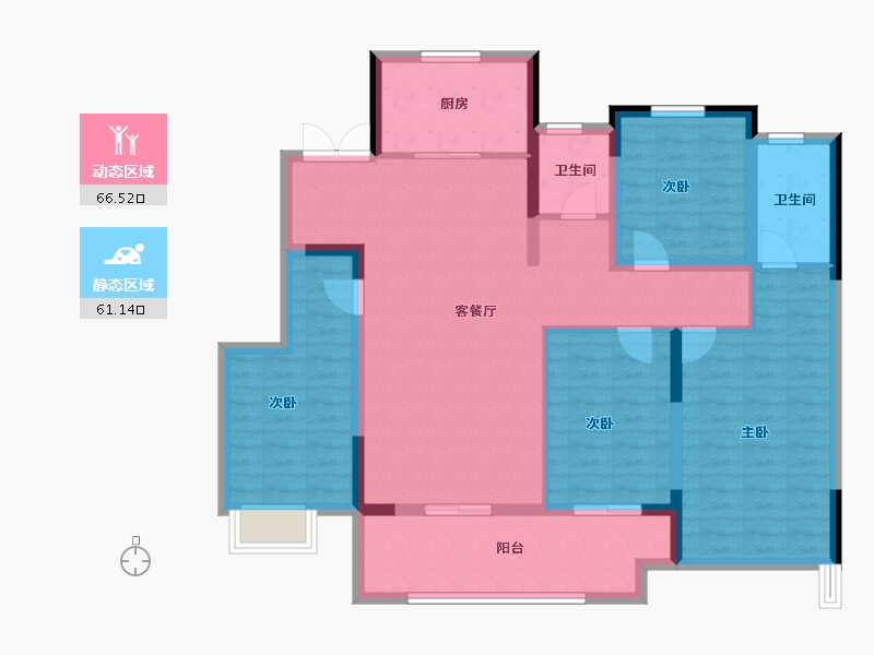 河南省-许昌市-金科鹿鸣帝景-114.40-户型库-动静分区