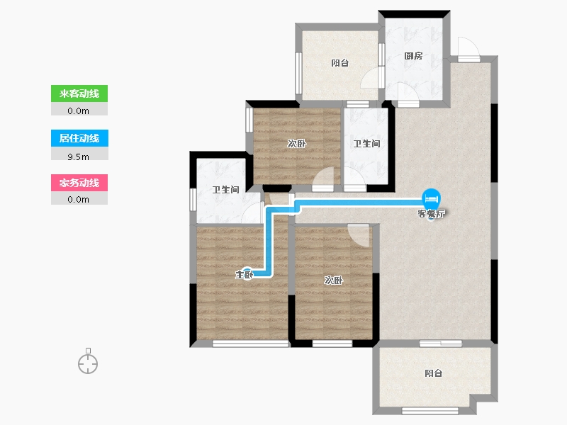 四川省-资阳市-云端金域蓝湾-102.40-户型库-动静线