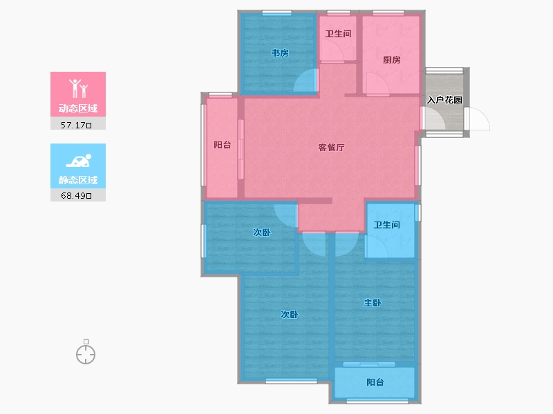 山东省-菏泽市-江南绿城-116.81-户型库-动静分区