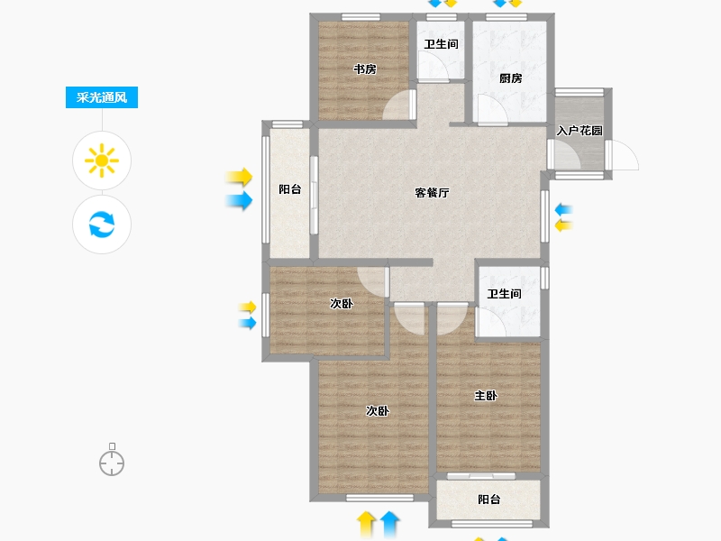 山东省-菏泽市-江南绿城-116.81-户型库-采光通风