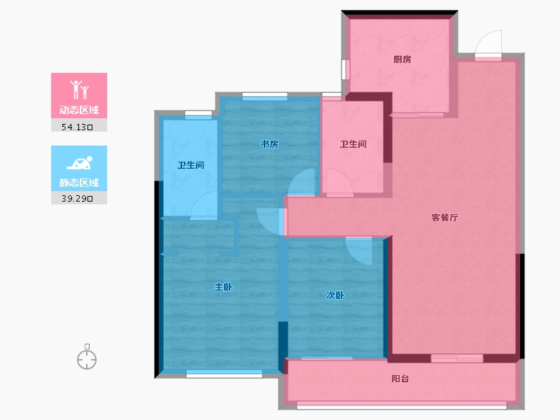 浙江省-温州市-远洋.世纪宸章-83.20-户型库-动静分区