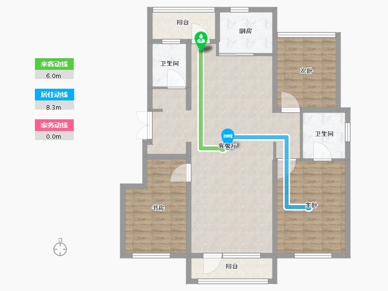 辽宁省-铁岭市-汇合・沣林居三期-119.01-户型库-动静线