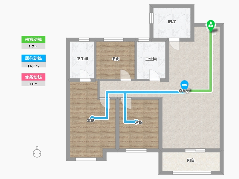 辽宁省-铁岭市-金城·山水源著-84.00-户型库-动静线