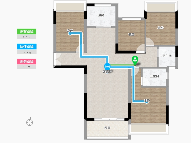 湖南省-郴州市-新东方锦绣庄园-98.74-户型库-动静线