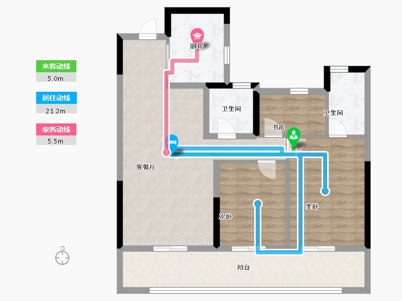 浙江省-温州市-云创上城-85.60-户型库-动静线