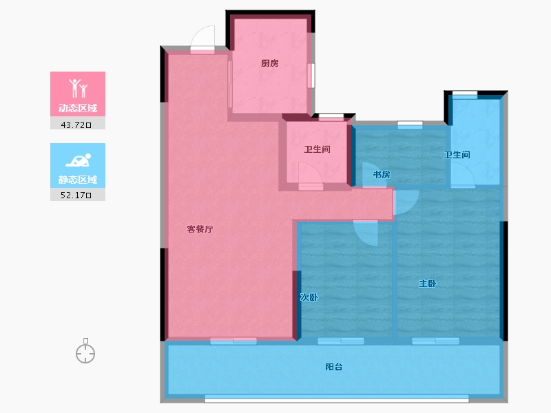 浙江省-温州市-云创上城-85.60-户型库-动静分区