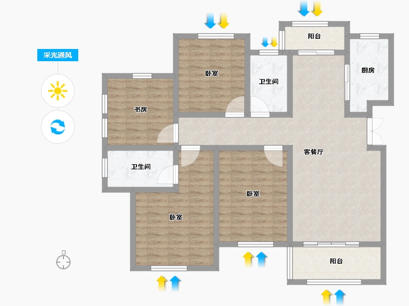 江苏省-盐城市-西城美地-112.01-户型库-采光通风