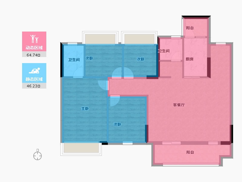 四川省-遂宁市-正黄·翡翠湾-99.20-户型库-动静分区