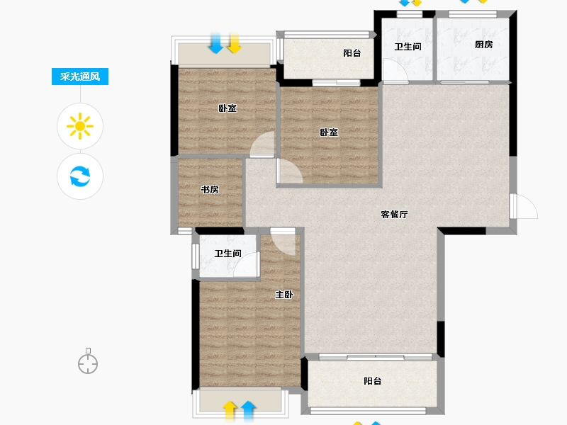 广东省-揭阳市-帝景城-117.00-户型库-采光通风