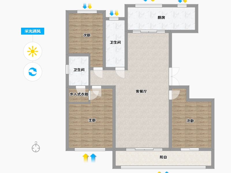 山东省-滨州市-金羚华城-160.00-户型库-采光通风