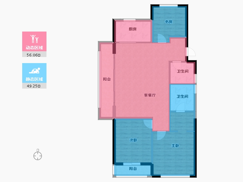 浙江省-温州市-远洋.世纪宸章-95.21-户型库-动静分区