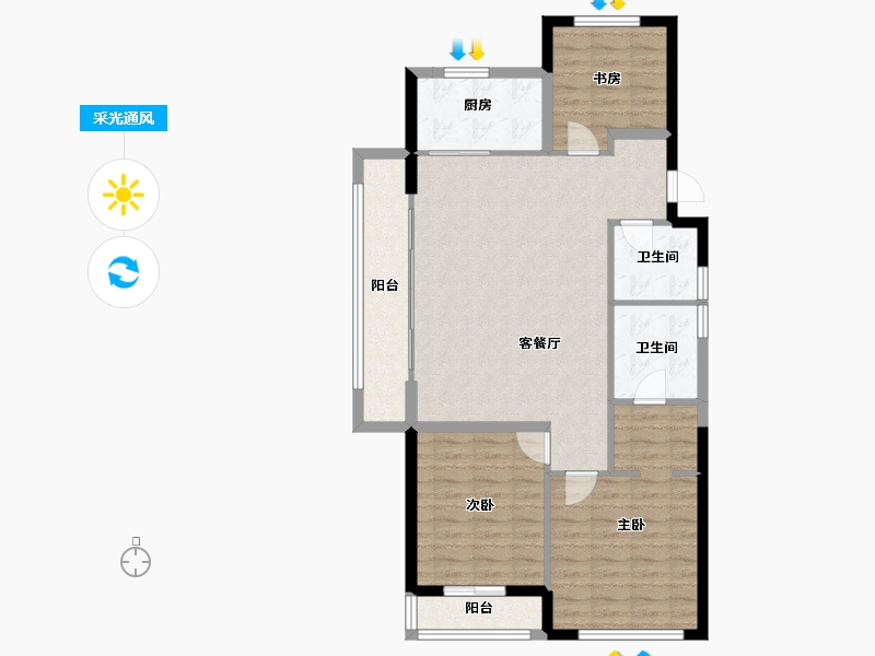 浙江省-温州市-远洋.世纪宸章-95.21-户型库-采光通风