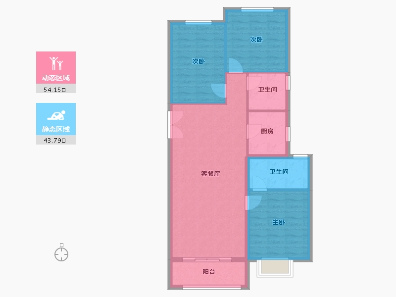 河北省-石家庄市-滨江荣盛华府-89.09-户型库-动静分区