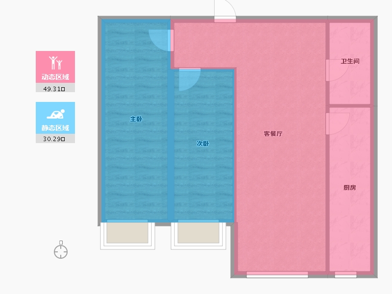 辽宁省-朝阳市-顺馨佳苑-72.01-户型库-动静分区