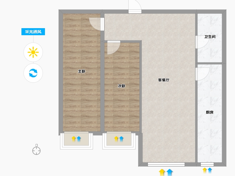 辽宁省-朝阳市-顺馨佳苑-72.01-户型库-采光通风