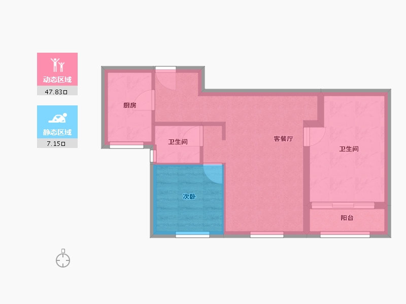 江苏省-苏州市-嘉骏峰庭-48.65-户型库-动静分区