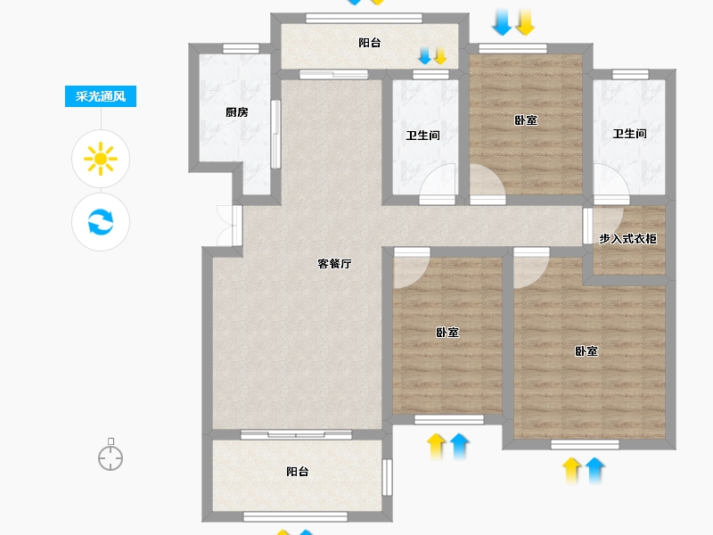 江苏省-盐城市-西城美地-100.01-户型库-采光通风