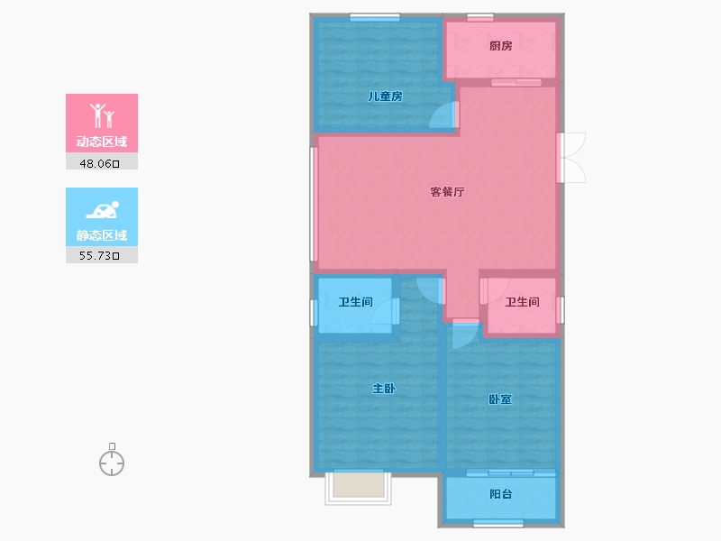 河北省-邢台市-盛世熙府大院-92.51-户型库-动静分区