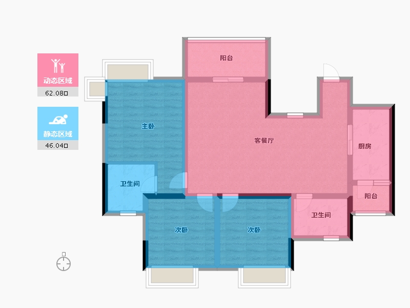 四川省-遂宁市-正泰·江湾国际-96.00-户型库-动静分区