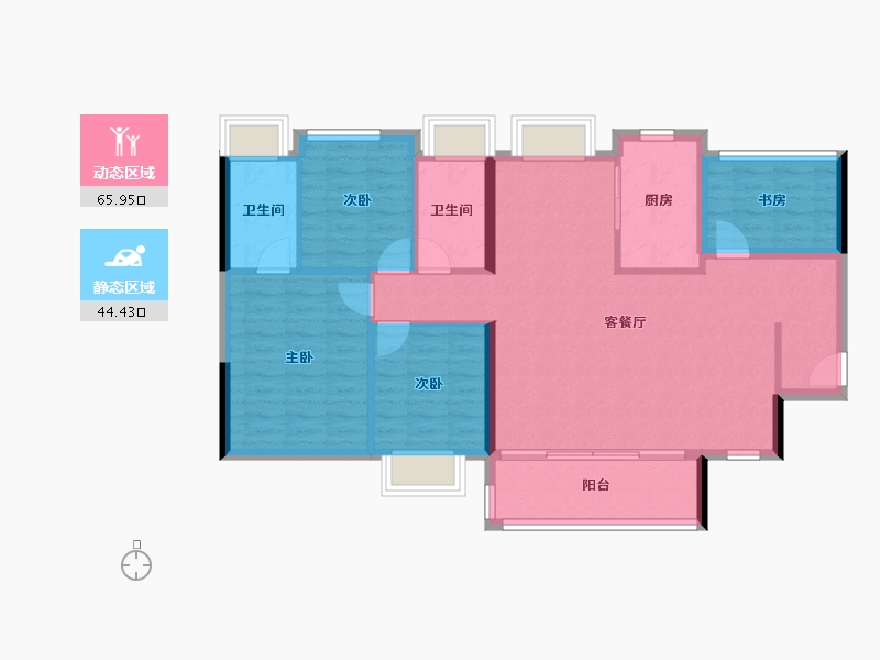 广东省-广州市-越秀天瀛-100.08-户型库-动静分区