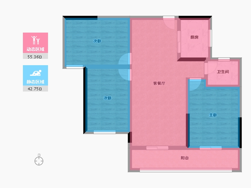 湖北省-孝感市-新天地-87.35-户型库-动静分区