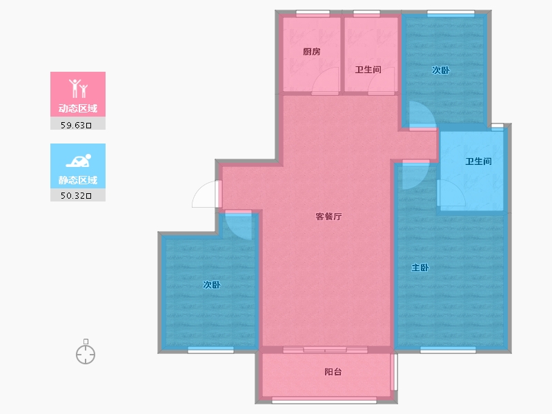 山东省-菏泽市-江南绿城-98.98-户型库-动静分区