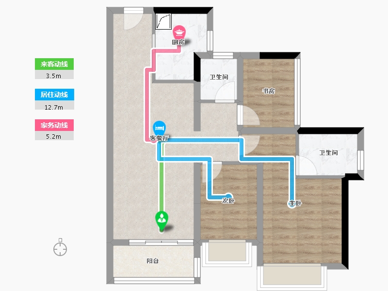 广东省-广州市-越秀天瀛-69.60-户型库-动静线