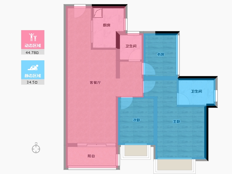 广东省-广州市-越秀天瀛-69.60-户型库-动静分区