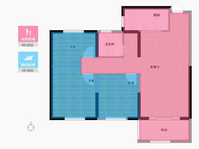 江苏省-盐城市-怡景学府苑-88.00-户型库-动静分区