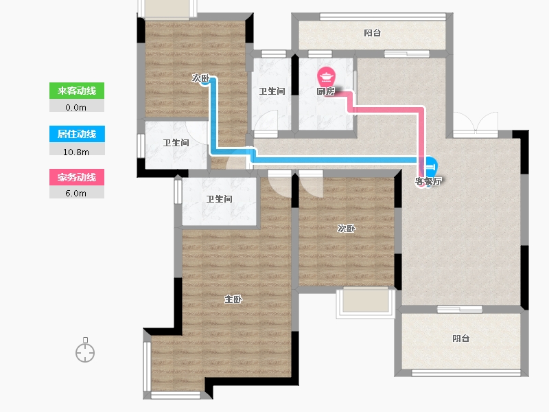 四川省-南充市-宏云·滨河湾-110.49-户型库-动静线