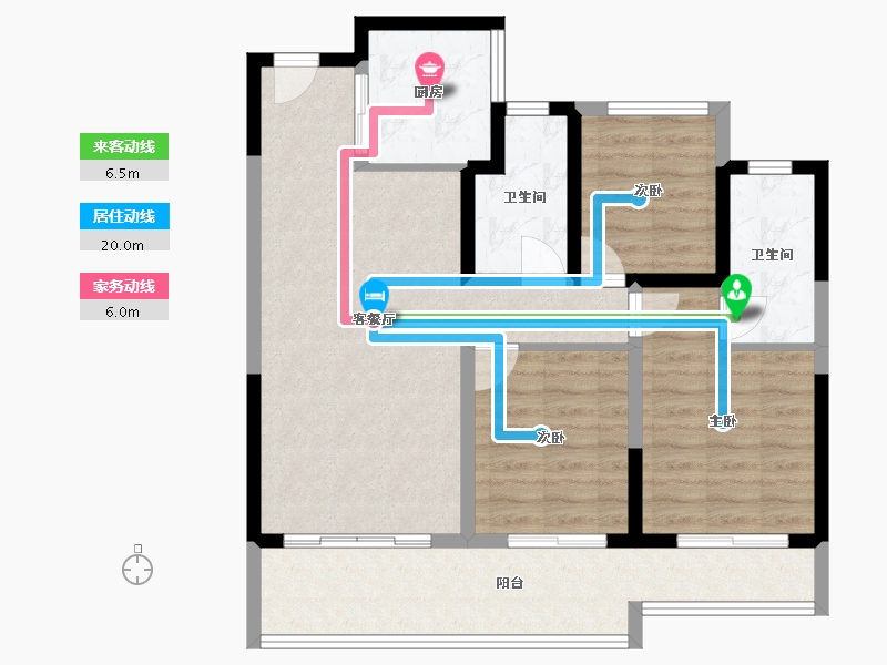 浙江省-温州市-西塘未来社区-87.96-户型库-动静线