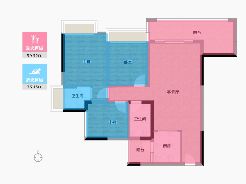 四川省-绵阳市-同立中央23街区-84.46-户型库-动静分区