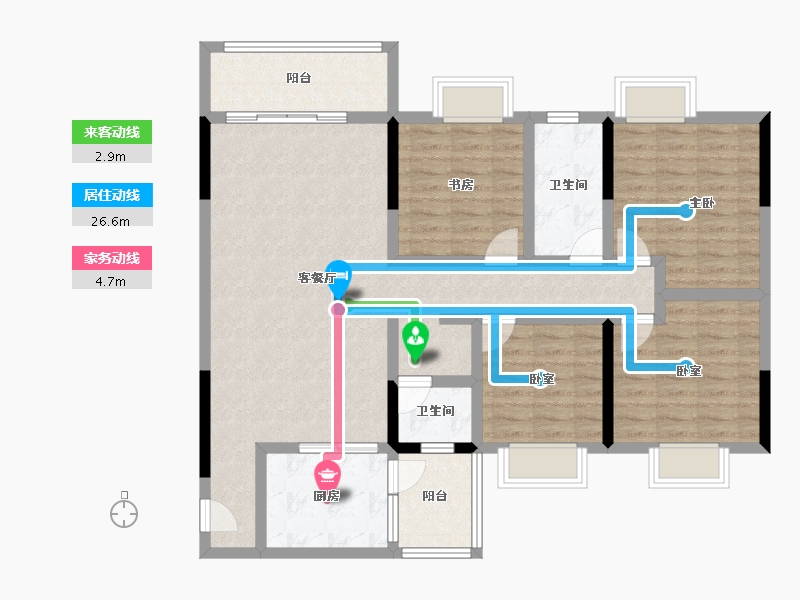 贵州省-铜仁市-西南国际商贸城·丹都花园-111.00-户型库-动静线