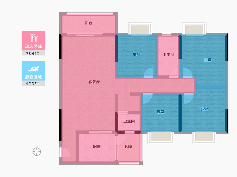 贵州省-铜仁市-西南国际商贸城·丹都花园-111.00-户型库-动静分区