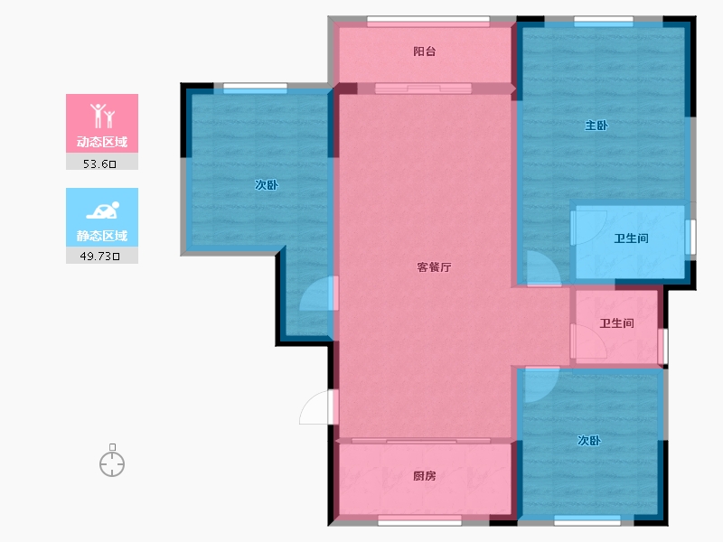 江苏省-苏州市-昆湖小区-110.00-户型库-动静分区