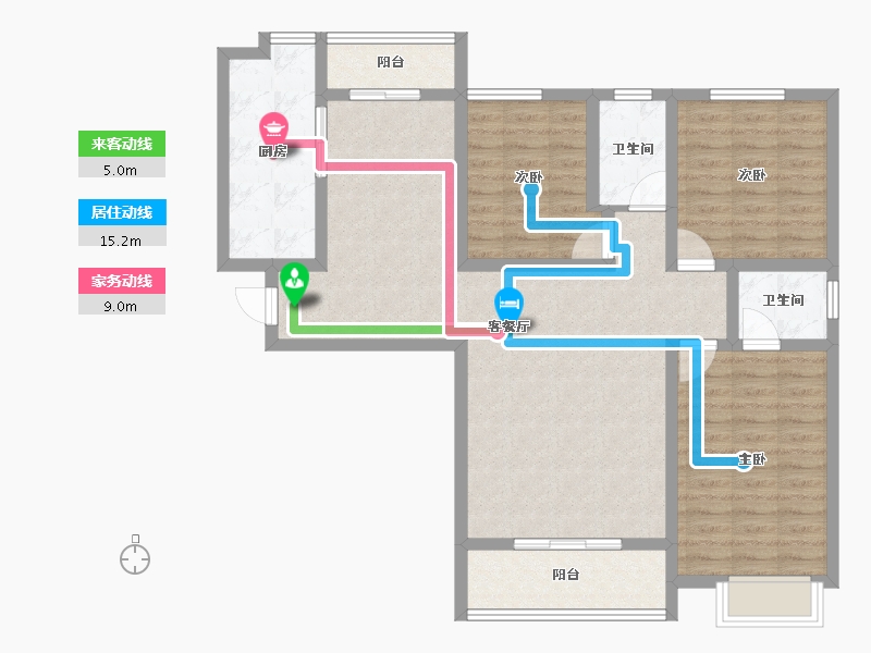 湖北省-襄阳市-谷城银座-101.76-户型库-动静线