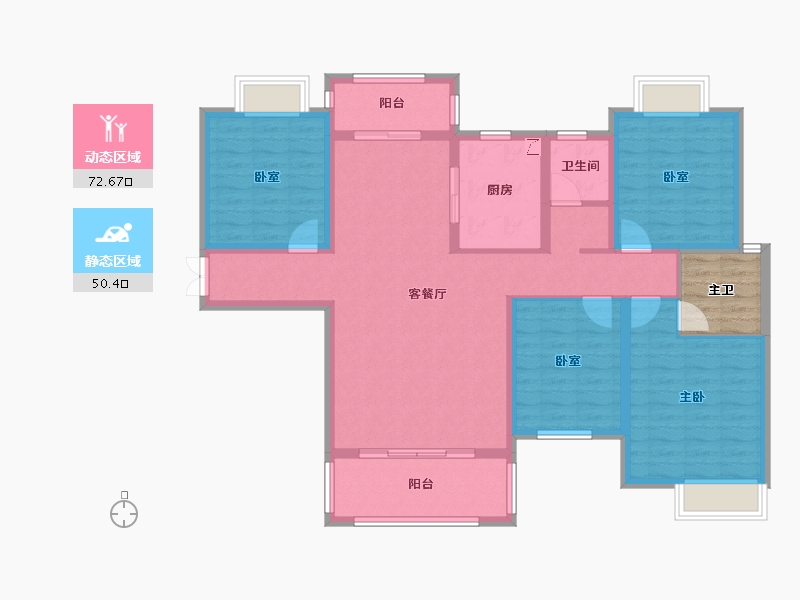 湖南省-怀化市-锦成翠园华府-114.38-户型库-动静分区