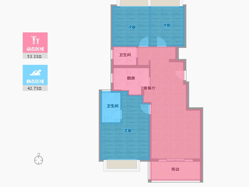 四川省-成都市-保利西汇智慧云城-86.40-户型库-动静分区