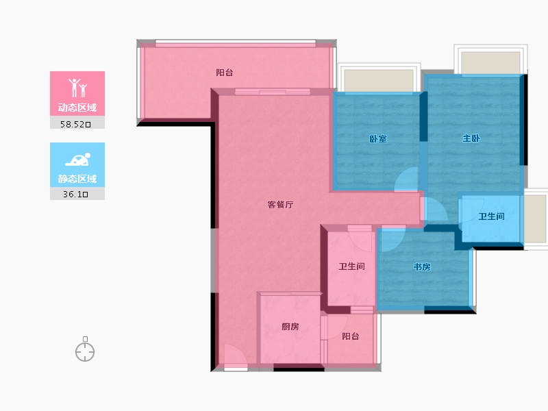 四川省-绵阳市-同立中央23街区-83.78-户型库-动静分区