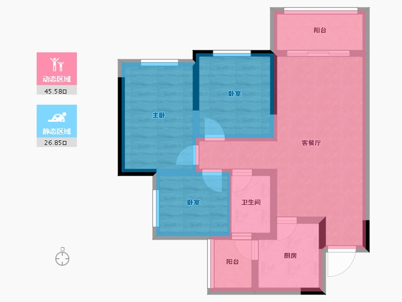 四川省-眉山市-海伦堡三千樾一期-63.20-户型库-动静分区