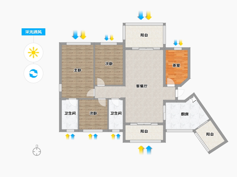 广东省-湛江市-建实帝景银湾-132.88-户型库-采光通风