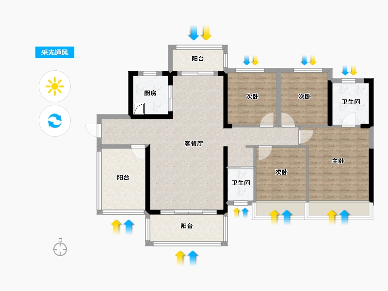 广西壮族自治区-防城港市-碧桂园-142.00-户型库-采光通风