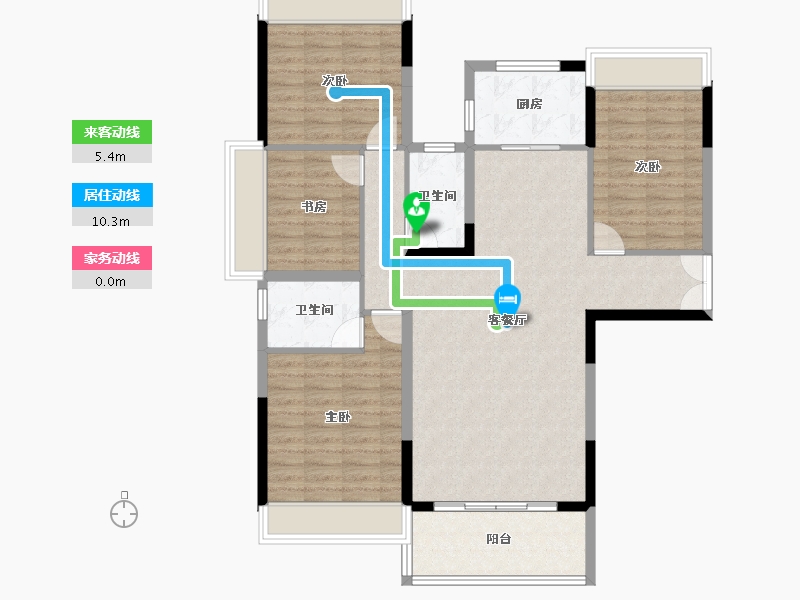 湖南省-郴州市-新东方锦绣庄园-110.73-户型库-动静线