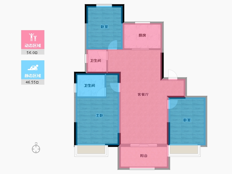 河南省-许昌市-当代宏安满堂悦-92.01-户型库-动静分区